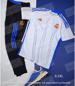 تصویر ست پولوشرت و شلوار رئال مادرید Real Madrid Original White polo shirt With Pants 2022 