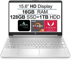 تصویر لپ تاپ "15.6 اچ‌پی/ پردازنده AMD Ryzen 3 3250U/ رم 16GB DDR4/ هارد 128GB SSD+1TB HDD/ کارت گرافیک AMD Radeon Graphics 