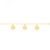 تصویر پابند نقره آب طلا طرح خورشید 