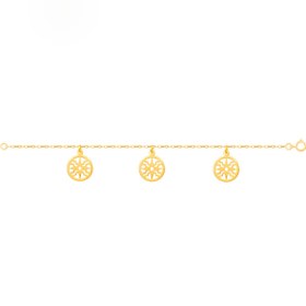 تصویر پابند نقره آب طلا طرح خورشید 