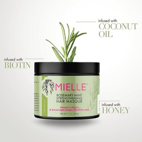 تصویر ماسک مو رزماری میله [تقویت کننده و ضد ریزش مو] اصل آمریکا Mielle Organics Rosemary Mint Strengthening Hair Masque