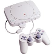 تصویر پلی استیشن یک همراه دو دسته کارکرده استوک playstation one slim stock
