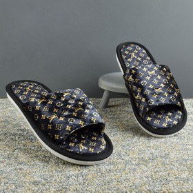 تصویر دمپایی حوله ای مدل ال وی گرم و نرم و راحت - مشکی ، زرد / ۴۱ _ ۴۲ Lv