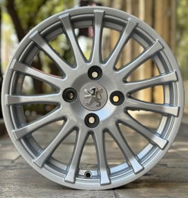 تصویر رینگ فابریک سایز۱۵(۱۰۸×۴) نقره‌ای مدل ۱۵ پر گام آفرین Original wheel size 15"(4×108) Silver Gam