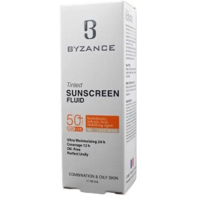 تصویر فلوئید ضد آفتاب رنگی +SPF 50 پوست چرب بیزانس بژ 