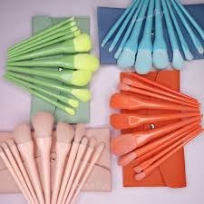 تصویر ست براش 10 تکه پاستیلی - صورتی 