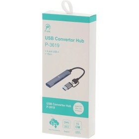 تصویر هاب 4 پورت USB3 پی نت مدل 3619 