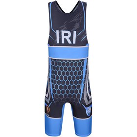 تصویر دوبنده کشتی طرح عقاب آبی Wrestling singlet