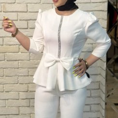 تصویر ست شومیز عروسکی و شلوار دمپا مجلسی کد 82118 