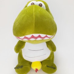 تصویر عروسک دایناسور بامزه با جوجه در بغل ارتفاع ۵۰ سانتی‌ 