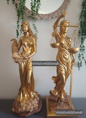 تصویر مجسمه الهه عدالت و مجسمه الهه ثروت 