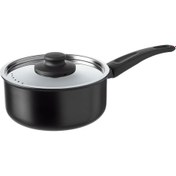 تصویر قابلمه دسته بلند ایکیا مدل HEMLAGAD IKEA HEMLAGAD Saucepan with lid, black, 2 l