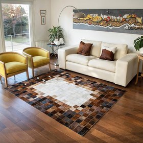 تصویر فرش پوست گاو Patchworkcowhide
