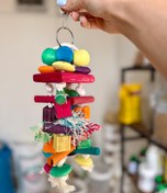 تصویر آویز چوبی قفس 