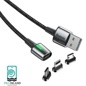 تصویر کابل شارژ تبدیل USB به لایتنینگ/microUSB/USB-C باسئوس مدل TZCAXC-A01 طول 1 متر + تست ویدئو ا BASEUS TZCAXC-A0 USB To Lightning, microUSB, USB-C Cable 100cm BASEUS TZCAXC-A0 USB To Lightning, microUSB, USB-C Cable 100cm