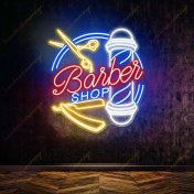 تصویر تابلو نئون آرایشگاه مردانه مدل تصویر Barber Shop 