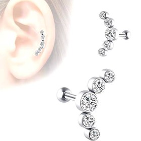 تصویر پیرسینگ استیل گوش نگین اتریشی 