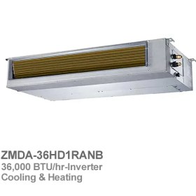 تصویر داکت اسپلیت اینورتر زانتی مدل ZMDA-36HD1RANB ظرفیت 36000 - سه فاز Zaneti ZMDA-36HD1RANB 36000 Inverter Ducted Split - Three Phases