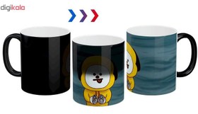 تصویر ماگ حرارتی آبنبات رنگی طرح bts - bt21 - chimy کد MKSA0221 - مشکی جنس ماگ خارجی می باشد