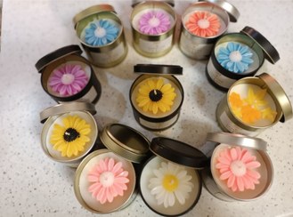 تصویر شمع عطری با رایحه یاس و لوندر تایم سوخت :۱۰ 