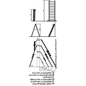 تصویر نردبان مخابراتی 8 متری اکسلنت کد 515 