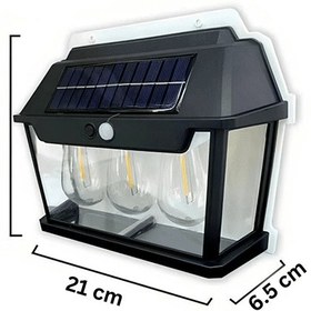 تصویر لامپ خورشیدی دیواری سه تایی Triple solar light