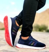 تصویر کتانی اسپرت آدیداس فالکون مردانه رنگ مشکی و سرمه ای با جنس اسپیسر 