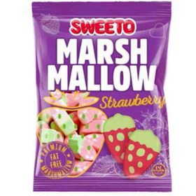 تصویر مارشمالو سویتو Sweeto Marshmallow Strawberry با طرح توت فرنگی 140 گرم 