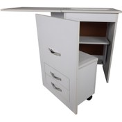تصویر میز چرخ خیاطی مدل آسانسوری MDF-SM22 به همراه صندلی 