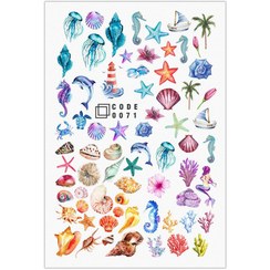 تصویر برچسب لنز ناخن مدل صدف دریایی کد 71 