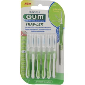 تصویر برس بين دندانی تراولر شماره 3 سبز جی يو ام کد 1414 GUM Green Interdental brush TRAVLER number 03 CODE 1414