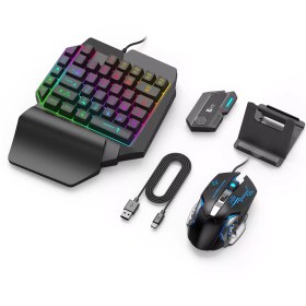 تصویر ماوس و کیبورد گیمینگ مخصوص موبایل مدل MIX ELite MIX ELite model mobile gaming mouse and keyboard