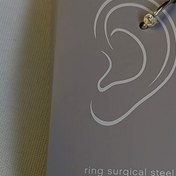 تصویر پرسینگ گوش نقره تک نگین عیار 925 