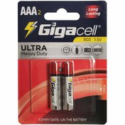 تصویر باتری نیم قلمی GigaCell-AAA مدل Ultra Heavy Duty بسته 2 عددی 