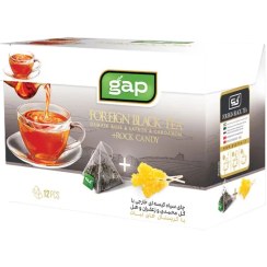 تصویر چای سیاه کیسه ای خارجی با گل محمدی ، زعفران و هل با نبات 