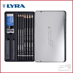 تصویر ست طراحی سیاه قلم ۱۲ تکه رامبراند لیرا LYRA REMBRANDT Graphite set of 12 