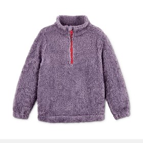 تصویر پلیور پشمی نیم زیپ بنفش بچگانه چیبو 