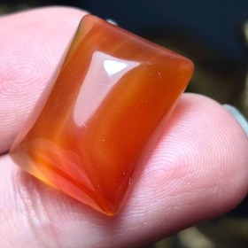 تصویر نگین سنگ عقیق کارنلین سلیمانی معدنی کد 60553 