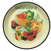 تصویر بشقاب لعابی ۲۲ طرح کدو گل درشت 