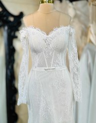 تصویر لباس عروس مدل ماهی دو دامنه Bellaflora - اجاره two piece fish wedding dress