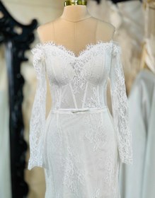 تصویر لباس عروس مدل ماهی دو دامنه Bellaflora - اجاره two piece fish wedding dress