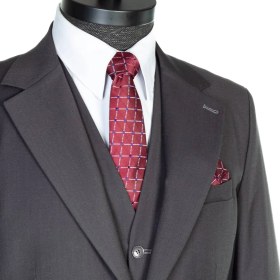 تصویر کراوات زرشکی چهارخانه 