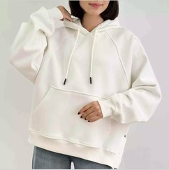 تصویر هودی سفید مردانه ضخیم کژوال زمستانی با تن‌خور تمیز و مینیمال – Premium Heavy White Men’s Hoodie | BAZARELL 