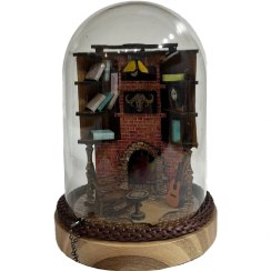 تصویر گوی تراریوم کتابخونه شومینه 