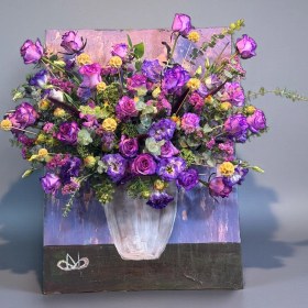 تصویر تابلو ویش گل بنفش 