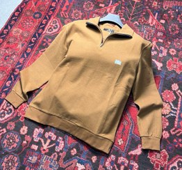 تصویر نیم زیپ سلانیک قواره کلاسیک - قهوه ای / xl 