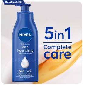 تصویر لوسیون بدن نیوآ NIVEA مناسب پوست های خشک و خیلی خشک، حاوی روغن بادام مغذی و ویتامین E (400میلی) 