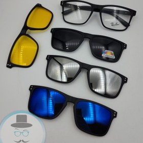 تصویر عینک طبی کاوردار با 4 کاور مگنتی آفتابی رای بن Ray Ban کد 2287 