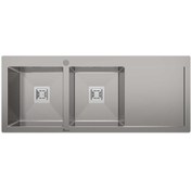 تصویر سینک ظرفشویی بیمکث مدل BS723 توکار ۲ لگن استیل 