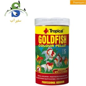 تصویر غذای تروپیکال 250 میلی لیتر گرانول روزانه و رنگ گلدفیش کالر پلت GOLDFISH COLOR Pellet